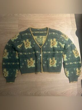 Vintage Green and Brown-ish Knit Cardigan (1/1)